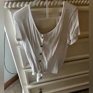 american eagle white button shirt